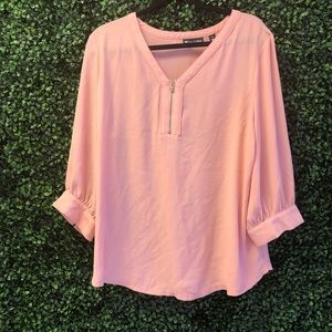Pink business casual blouse